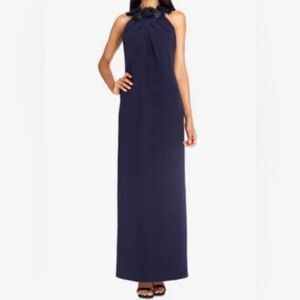 Tahari ASL by Arthur Levine | Women | Dress |Beaded Neckline| Navy, Formal |SZ 4